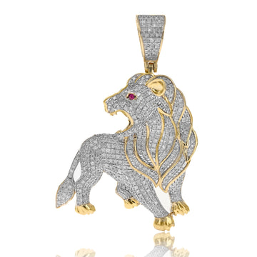 Diamond Lion Pendant Necklace